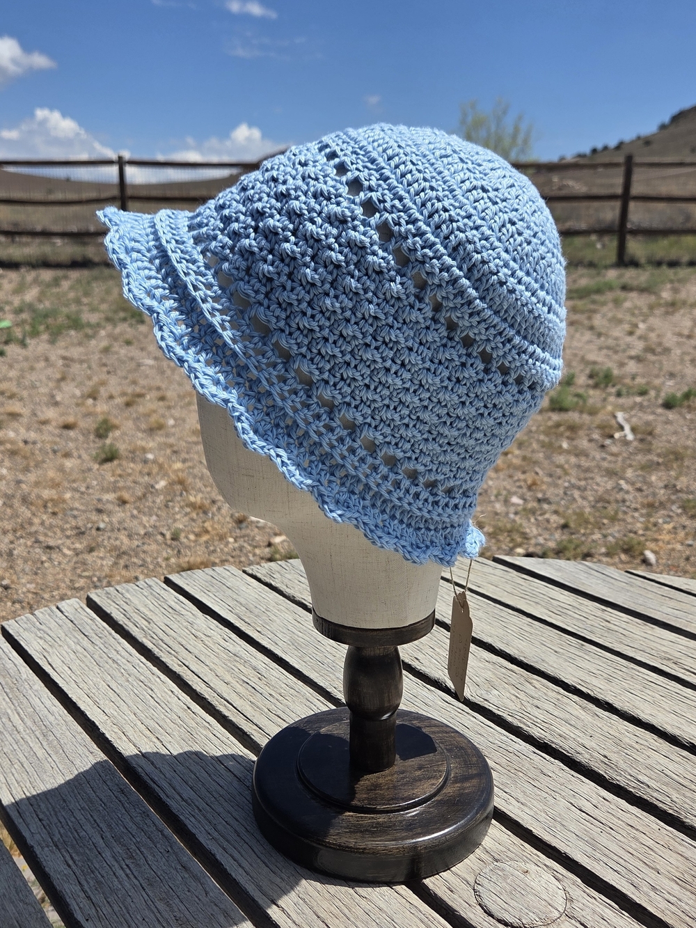 Artisan Handmade Lightweight Pima Cotton Blend Crochet Ruffled Boho Bucket Hat